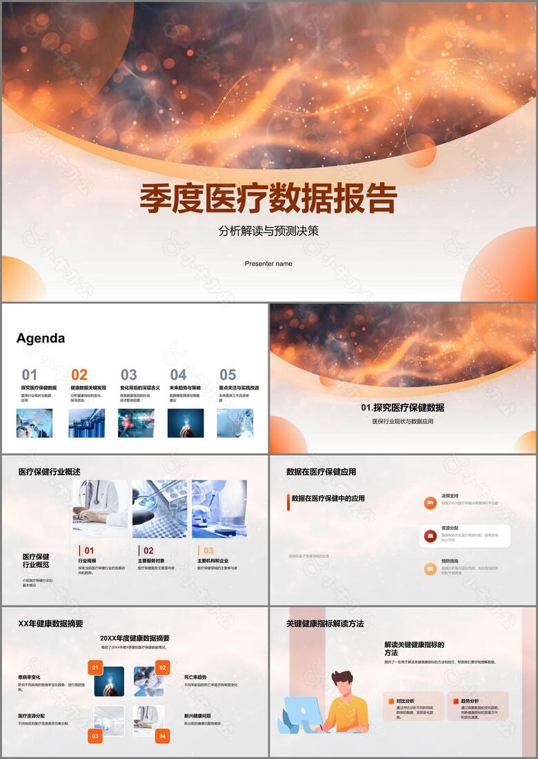 季度医疗数据报告PPT模板