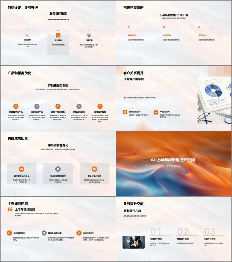 年中业务报告PPT模板no.3