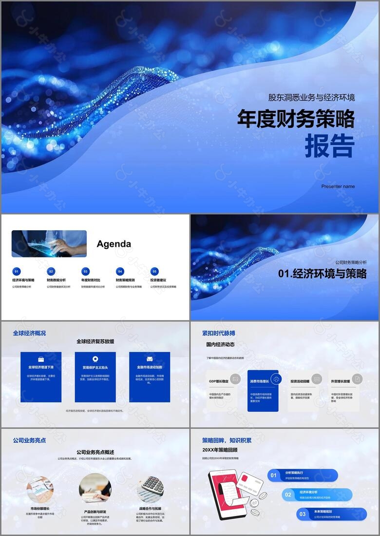 年度财务策略报告PPT模板