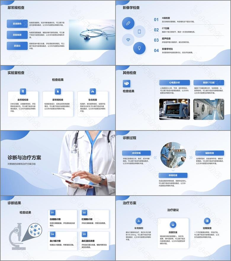 蓝色商务风医生病例汇报PPT模板no.2