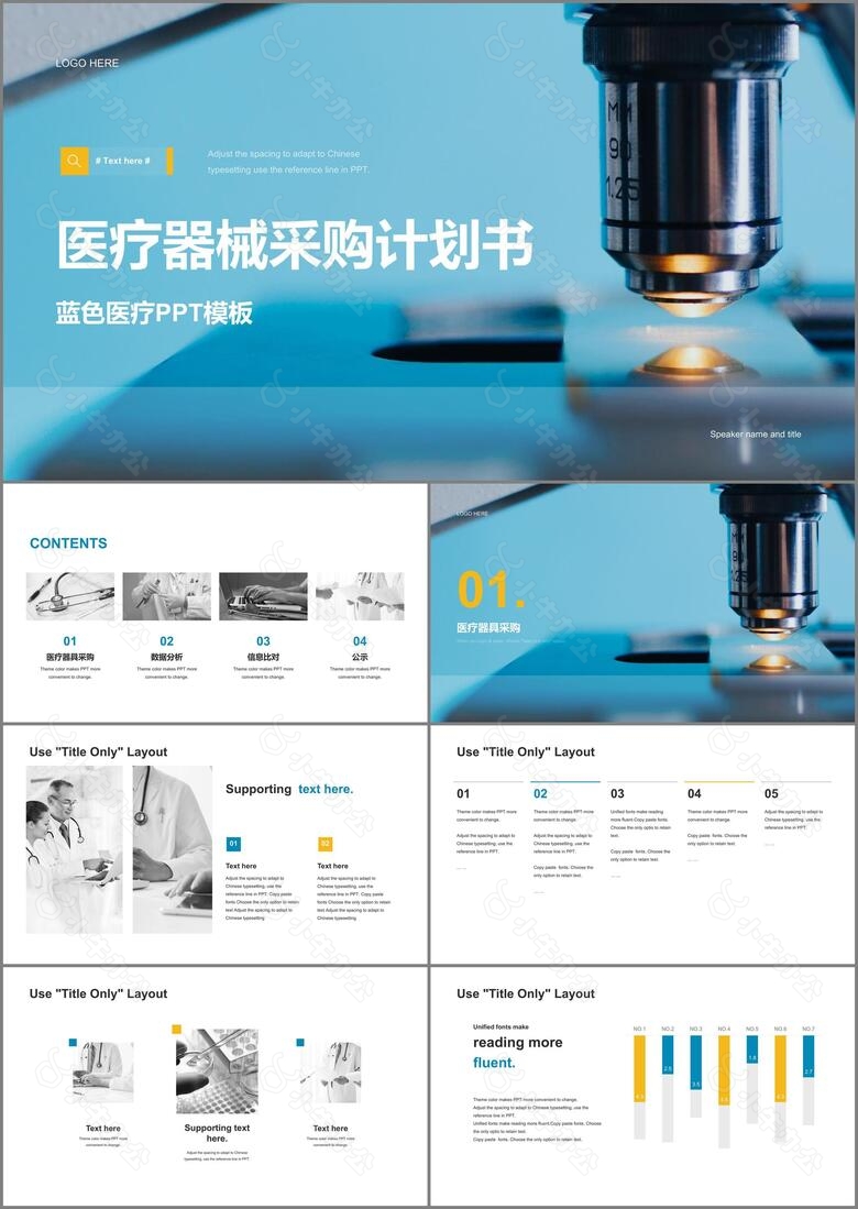 蓝色生物医疗商业计划书PPT模板