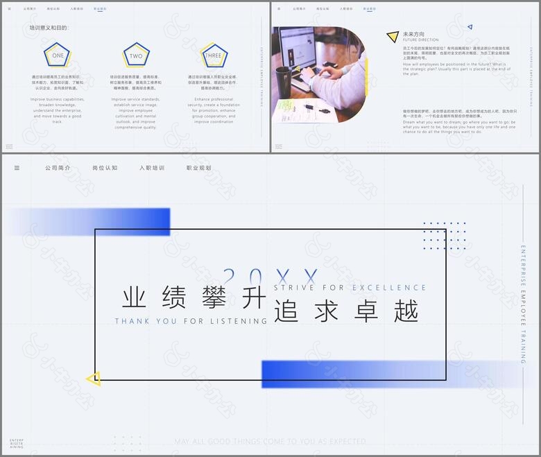 蓝黄配色商务风企业员工培训PPT模板no.2