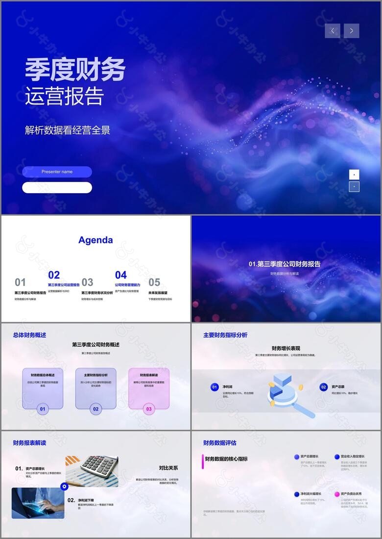 季度财务运营报告PPT模板