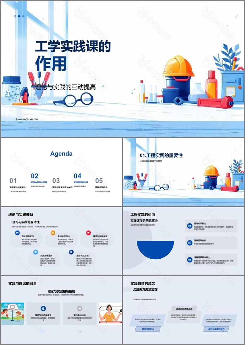 工学实践课的作用PPT模板