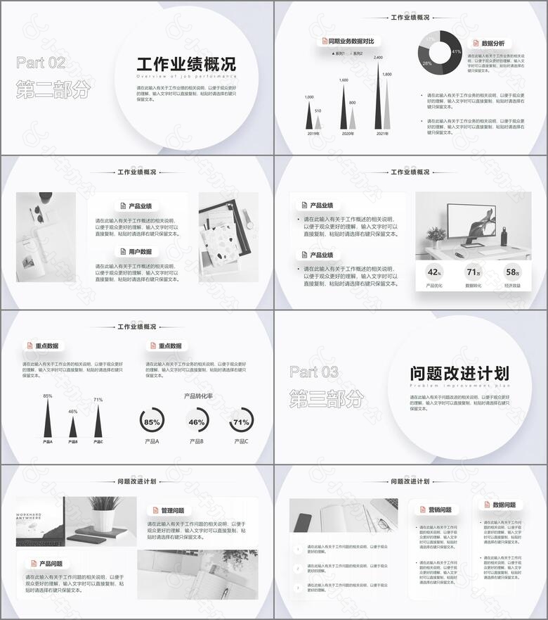 极简风年终总结工作汇报模板no.2