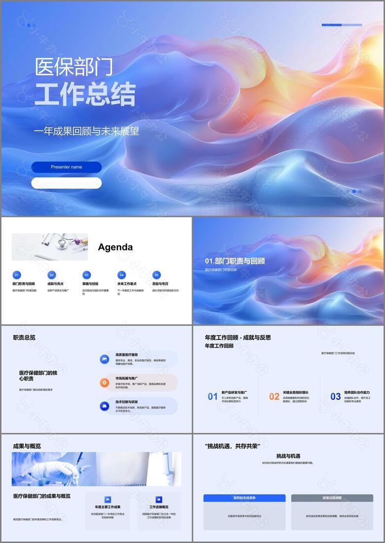 医保部门工作总结PPT模板