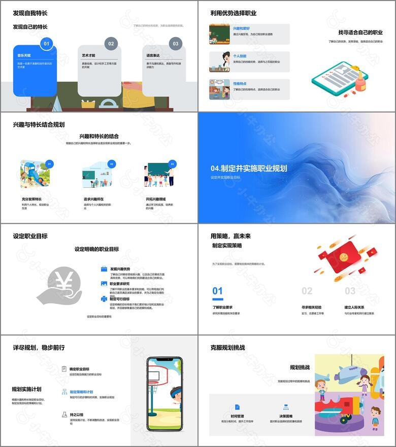 职业规划实践指南PPT模板no.3