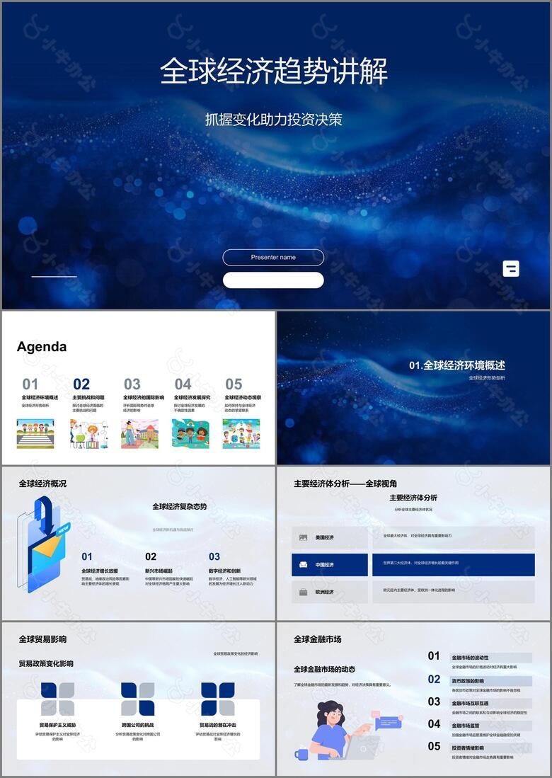 全球经济趋势讲解PPT模板