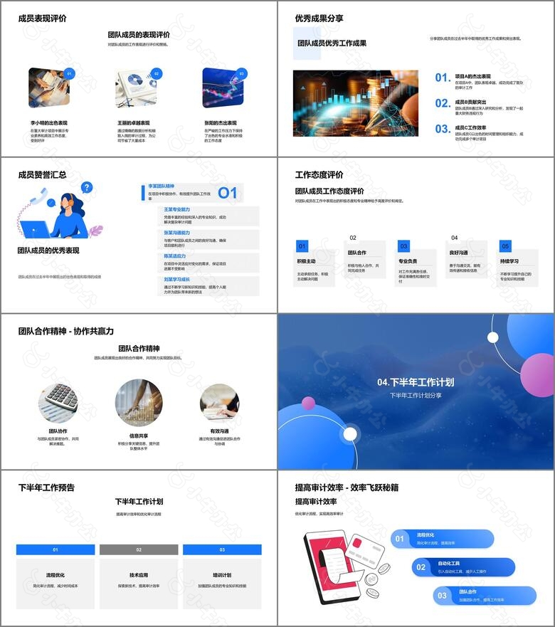 审计团队半年总结报告PPT模板no.3