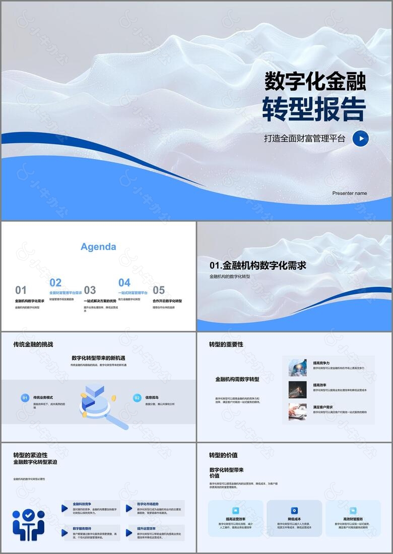 数字化金融转型报告PPT模板