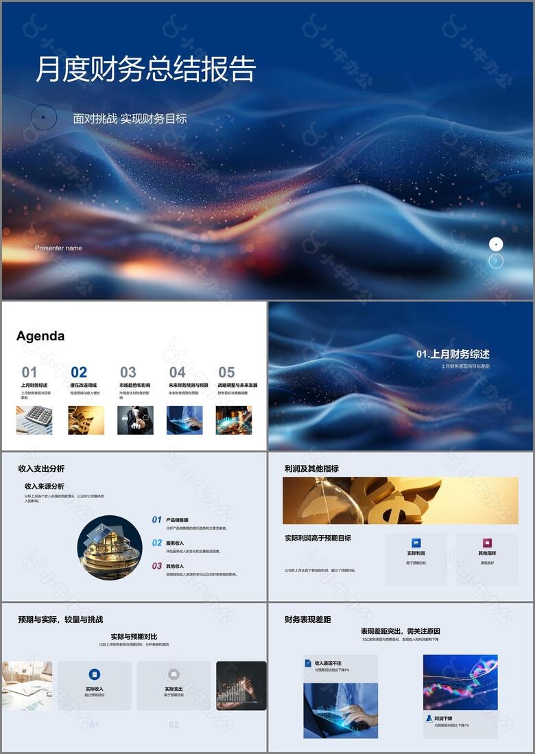 月度财务总结报告PPT模板