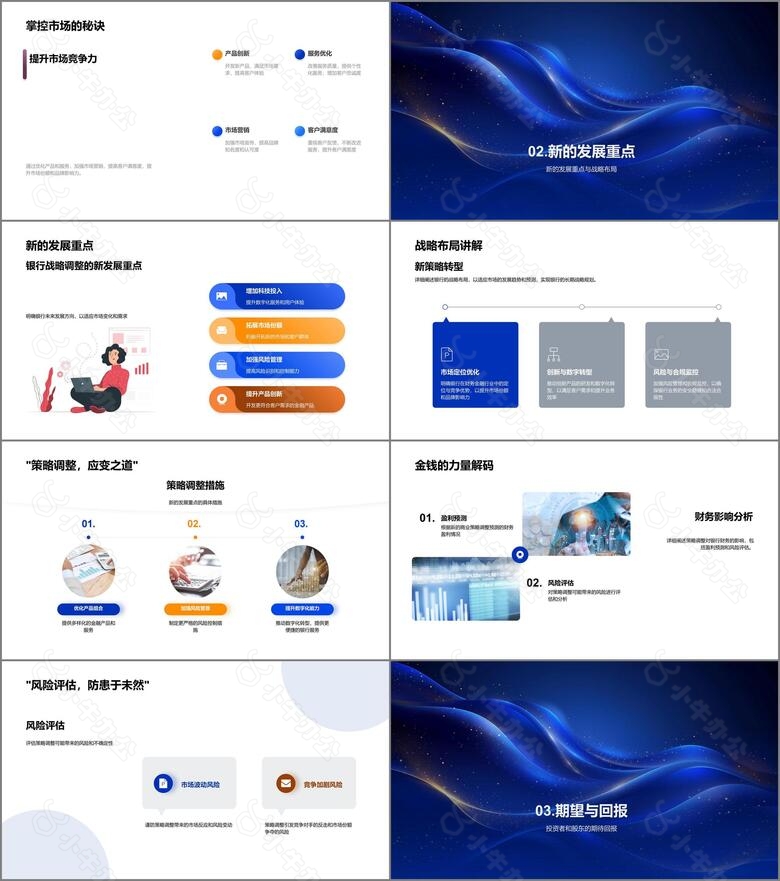 银行战略调整月报PPT模板no.2