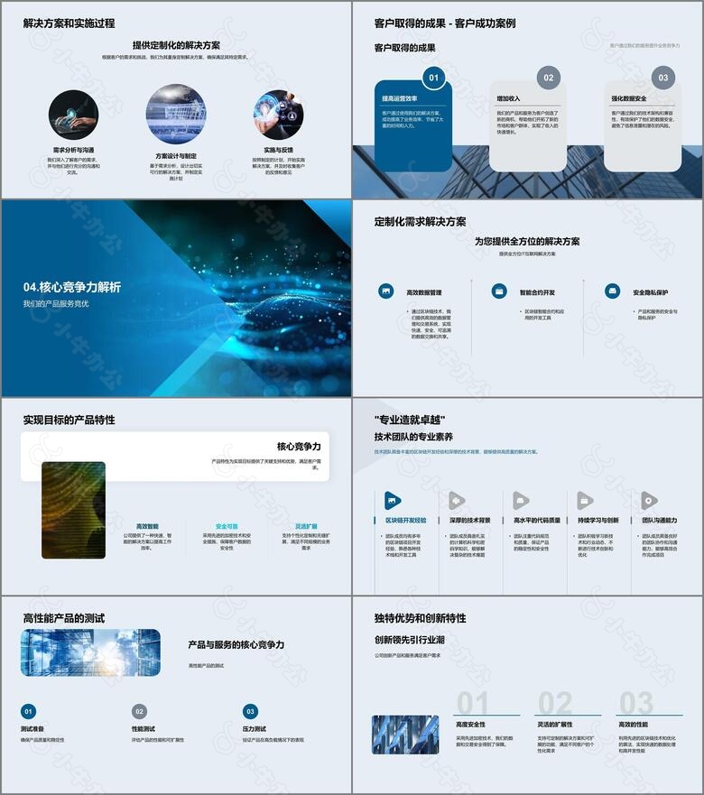 区块链技术解决方案演讲PPT模板no.3