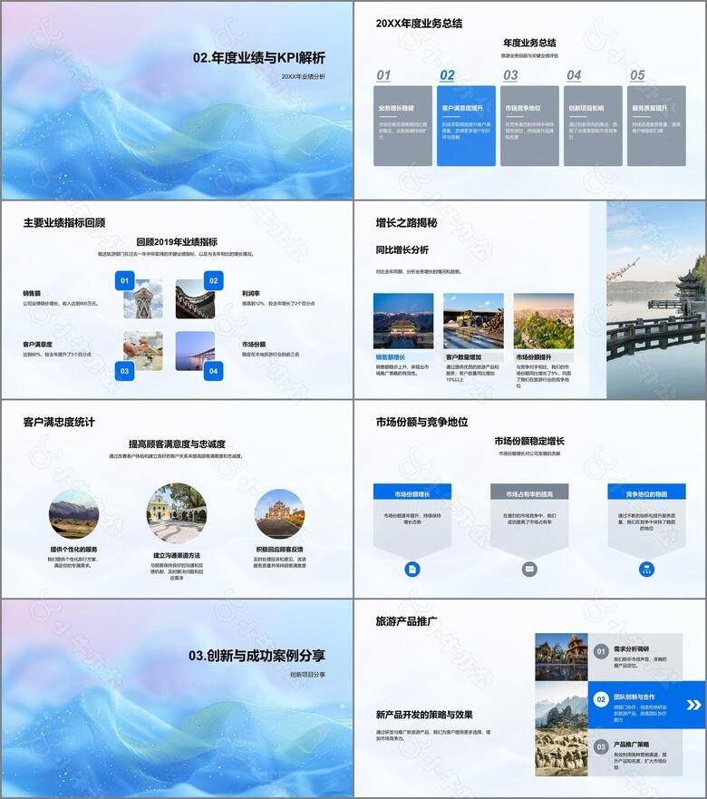 旅游部业绩总结报告PPT模板no.2