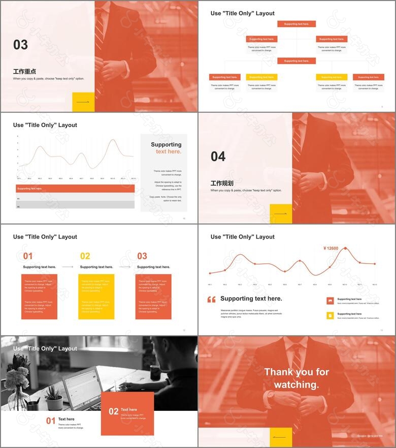 橙色商务工作业绩总结汇报PPT模板no.2