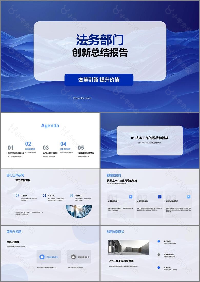 法务部门创新总结报告PPT模板