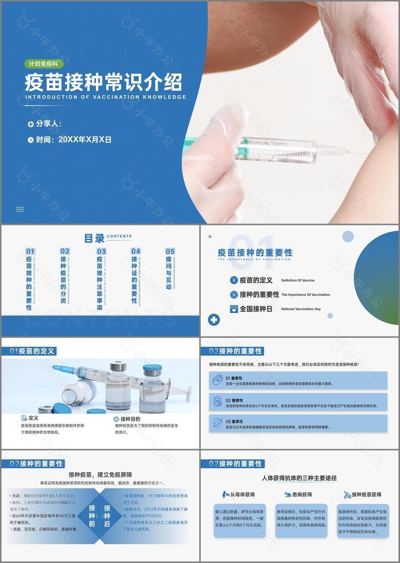 蓝色医疗风医学常识介绍模板