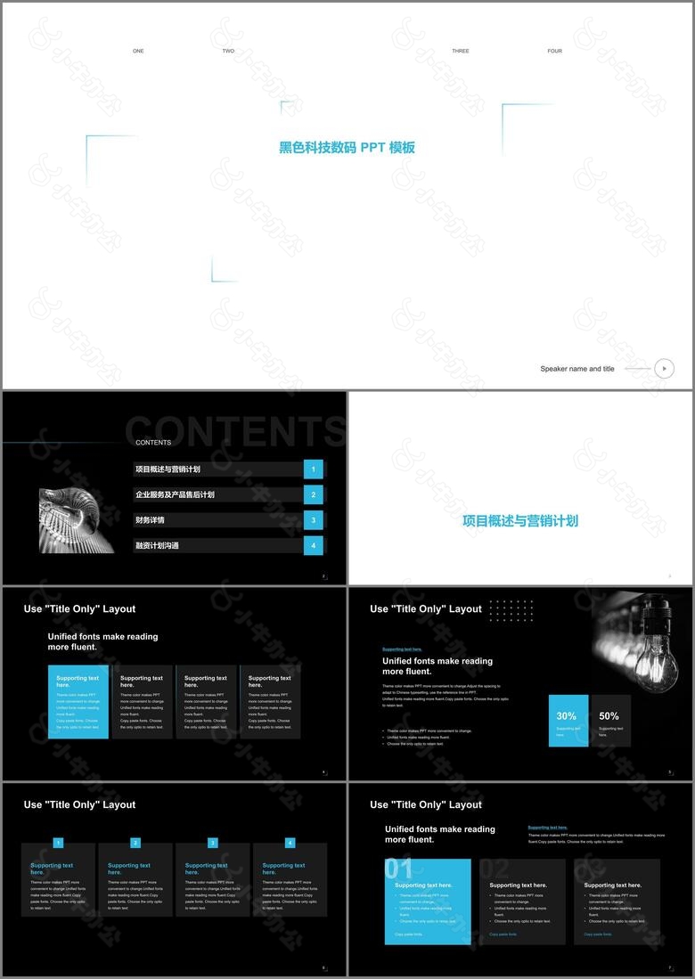 黑色科技智能产品融资计划PPT模板