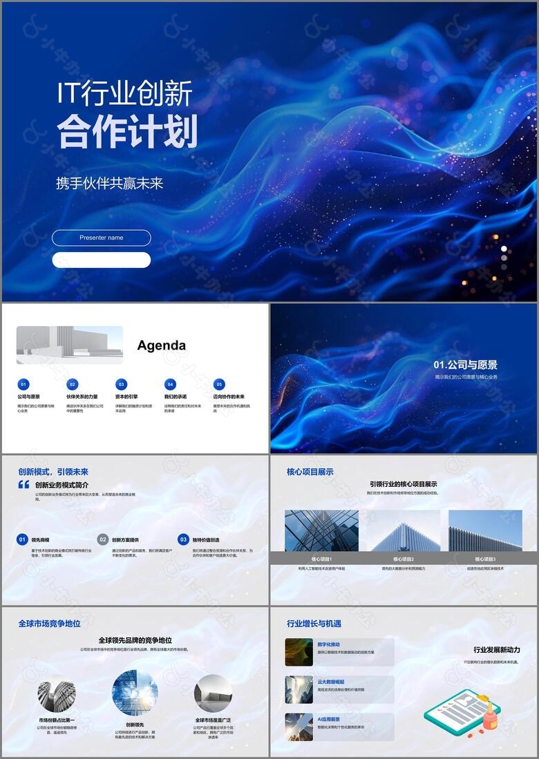 IT行业创新合作计划PPT模板
