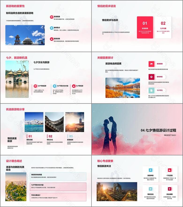 七夕情侣游设计报告PPT模板no.3