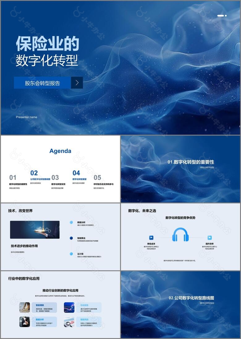 保险业的数字化转型PPT模板