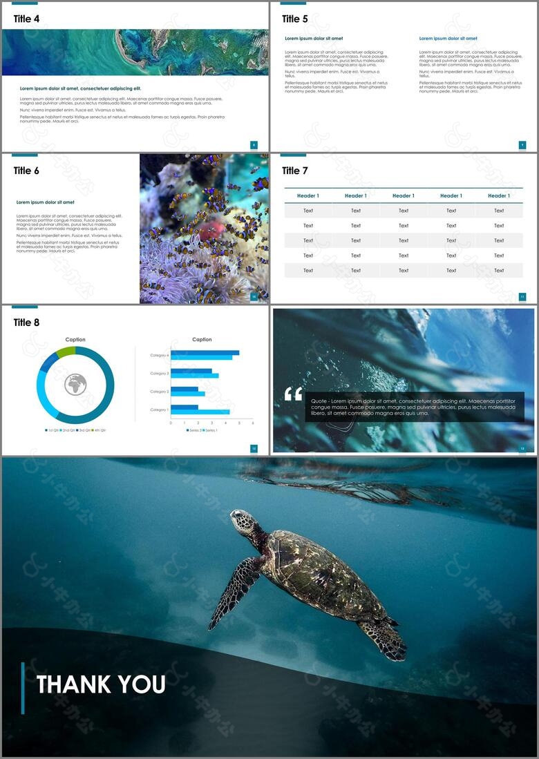 教育汇报海洋生物蓝色系no.2