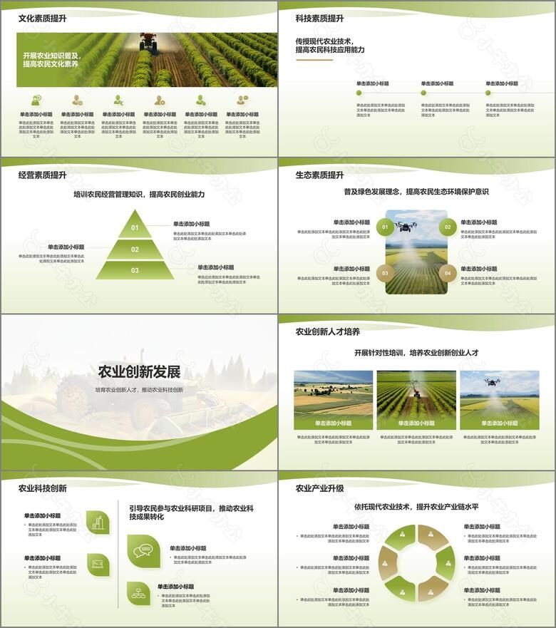 绿色渐变风农学类专业通用PPT模板no.2