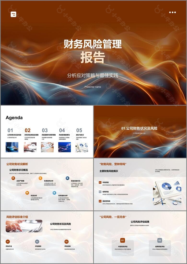 财务风险管理报告PPT模板