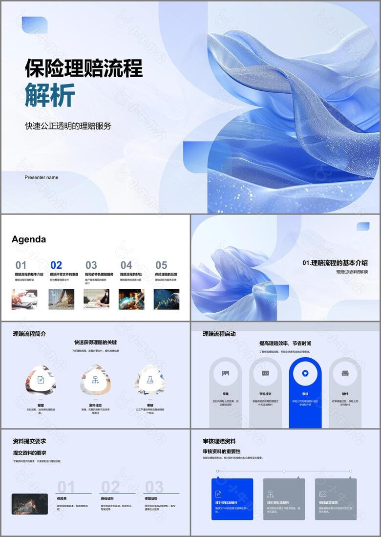 保险理赔流程解析PPT模板