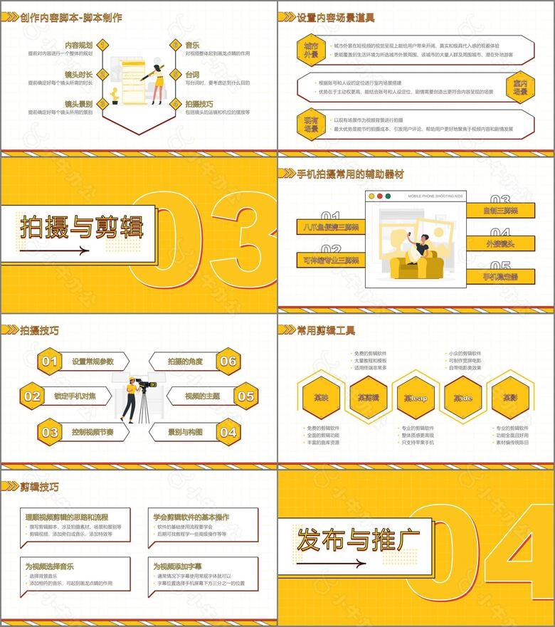 短视频内容制作PPT模板no.3