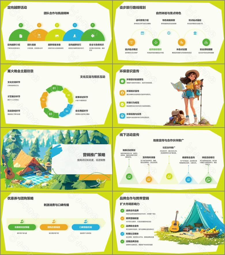 绿色3D风户外露营活动策划方案PPT模板no.2