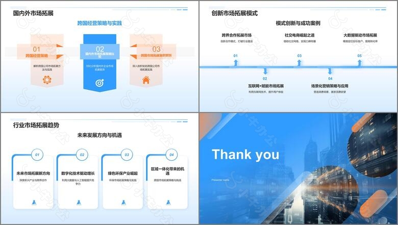 蓝色商务风行业市场拓展策略PPT模板no.4