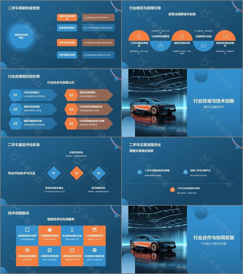 蓝色摄影风二手车行业峰会PPT模板no.2