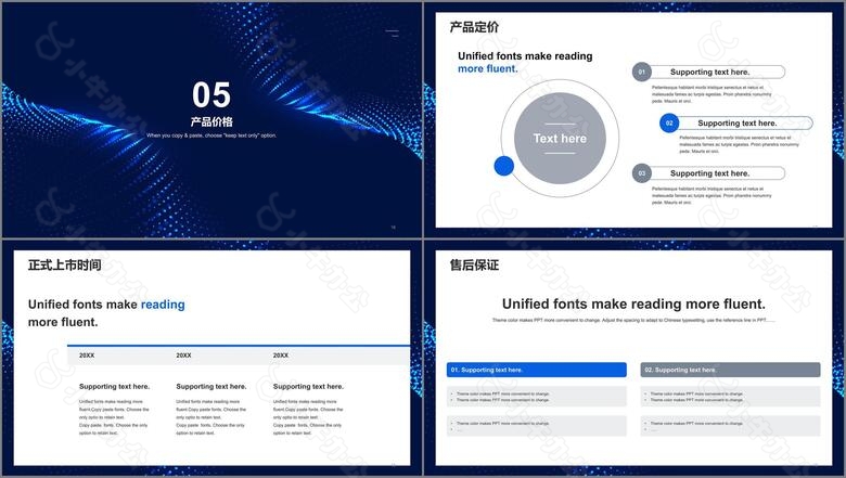 蓝黑色科技产品新品发布会通用PPT案例no.3