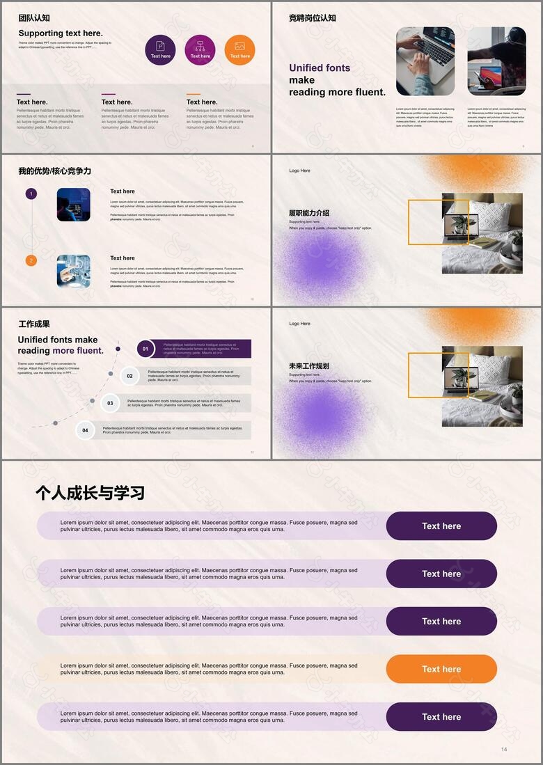 黄色简约扁平竞聘述职PPT主题no.2