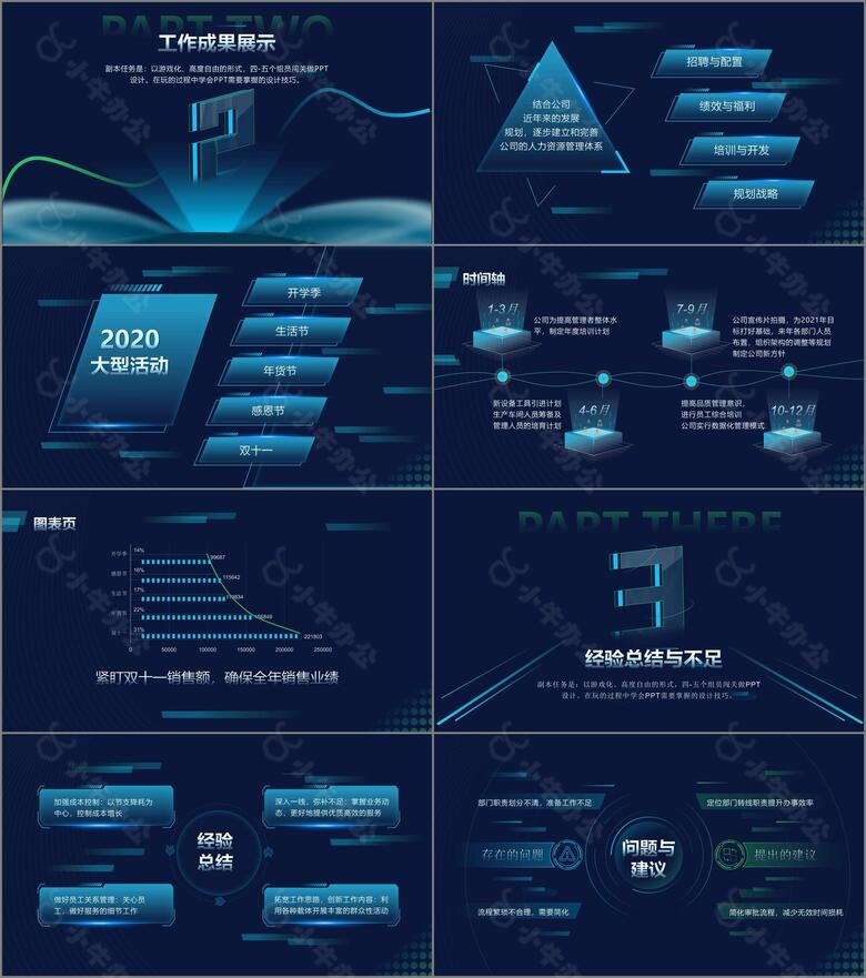 多色渐变科技风年终总结汇报PPT案例no.2