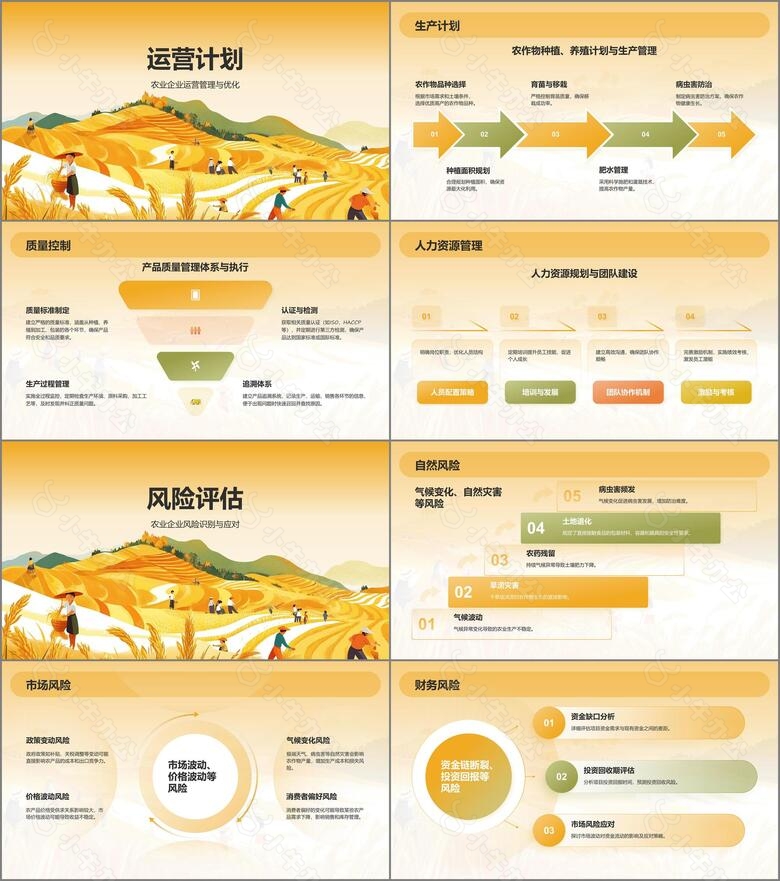 橙色手绘风发展现代农业商业计划书PPT模板no.3