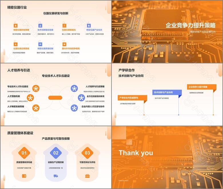 橙色科技风精密设备创新驱动PPT模板no.3