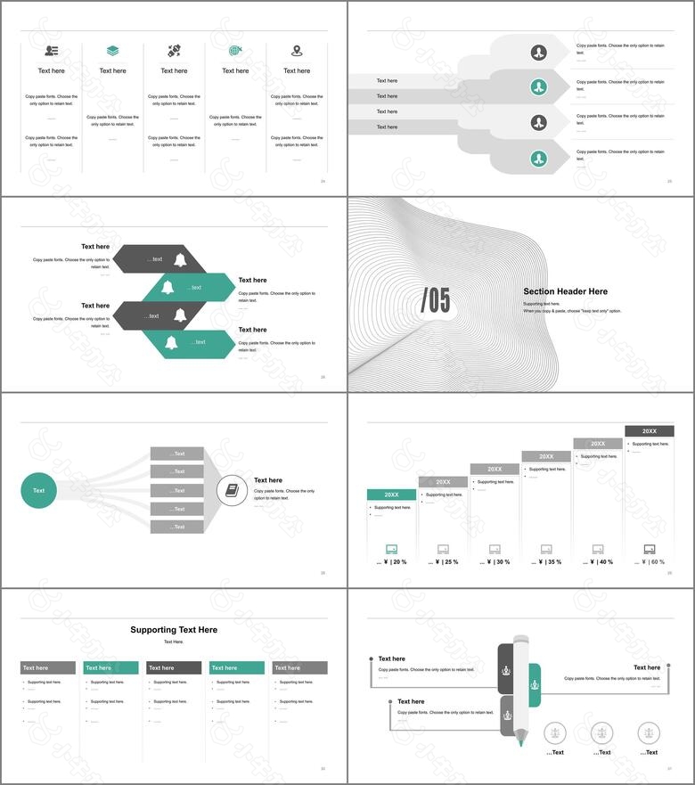 白色创意简约风格年终工作总结汇报PPT模版no.4