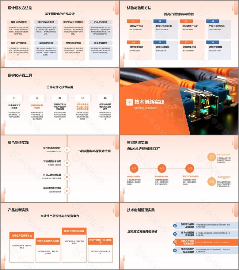 橙色摄影风机械制造企业技术创新PPT模板no.2
