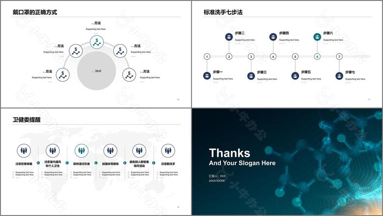 蓝色创意健康医疗工作总结PPT案例no.3