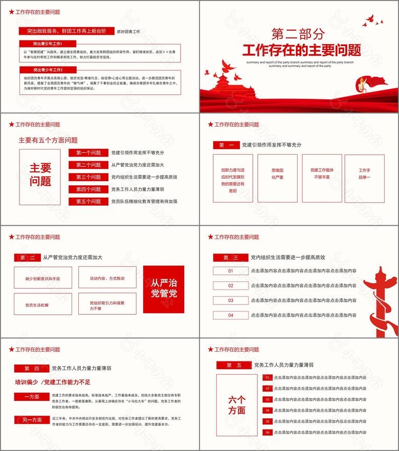 党支部总结述职报告2022年党建工作部署安排动态PPTno.5