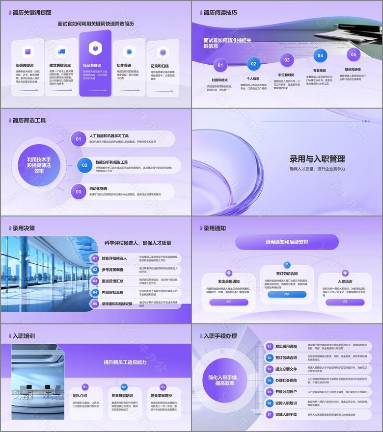 紫色3D风金融行业企业招聘技巧培训PPT模板no.2