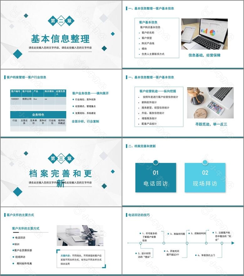 绿色商务风客户档案管理培训PPT模板no.2