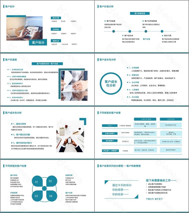 绿色商务风客户档案管理培训PPT模板no.4