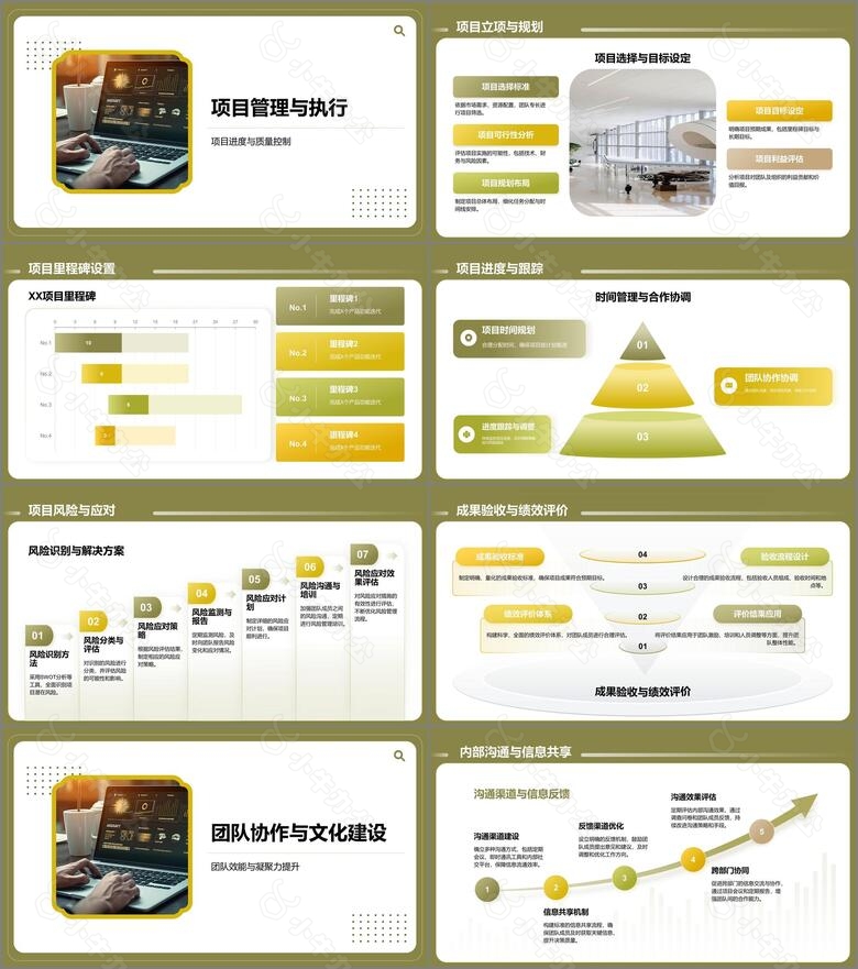 绿色商务风通用的团队管理述职报告PPT模板no.2