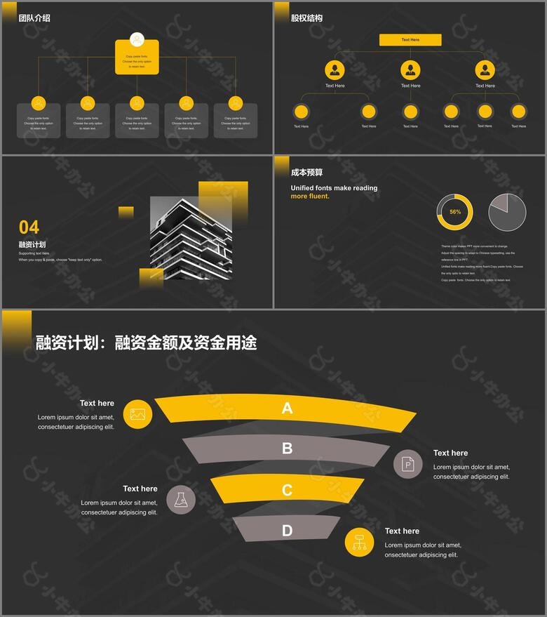 黄色现代商务地产金融商业计划书PPTno.3