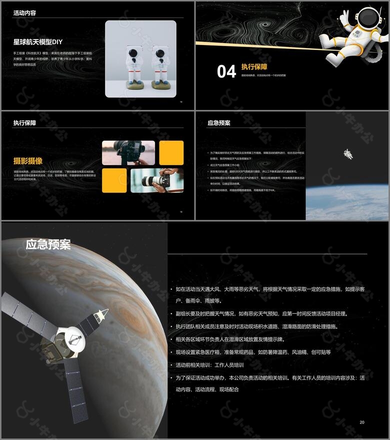 黑色创意星空主题暖场活动PPTno.3