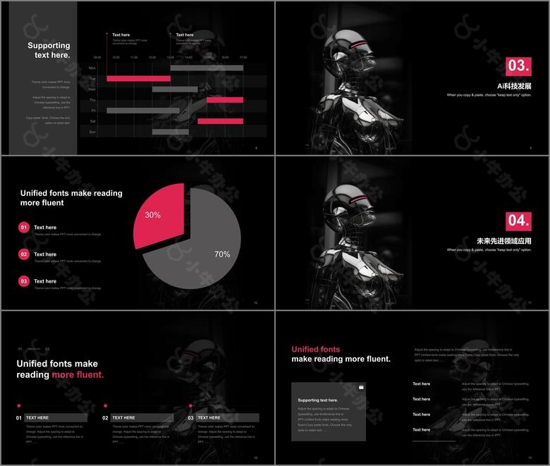 黑色创意科技工智能研究报告PPT主题no.2