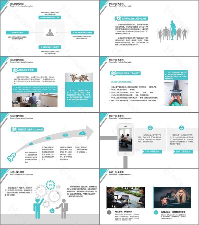 简约商务风企业员工执行力管理培训课件PPT模板no.2